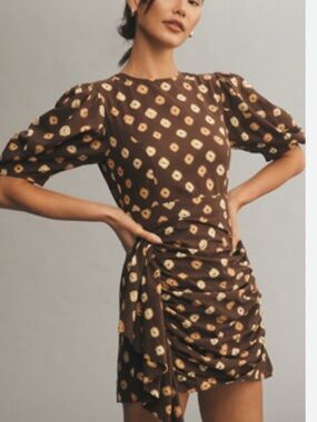 NWT Anthropologie RHODE 6 Pia Puff Sleeve Ruched dress